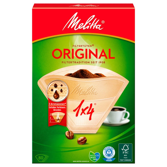 Melitta Filtertüten 1x4 naturbraun Aroma 80 Stück