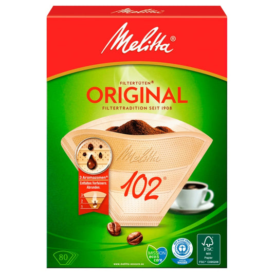 Melitta Filtertüten 102 naturbraun Aroma 80 Stück