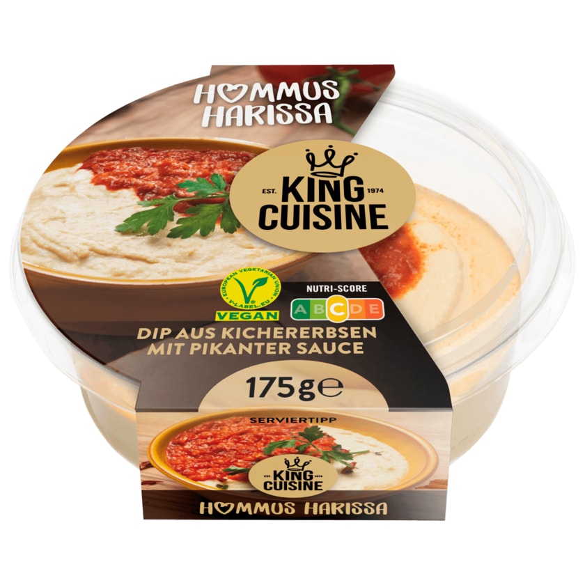 King Cuisine Hummus Harissa 175g