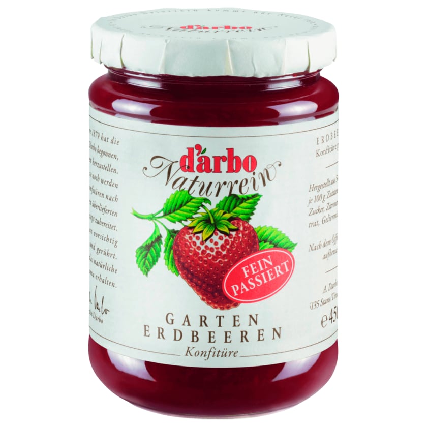 D'arbo Naturrein Erdbeere fein passiert 450g