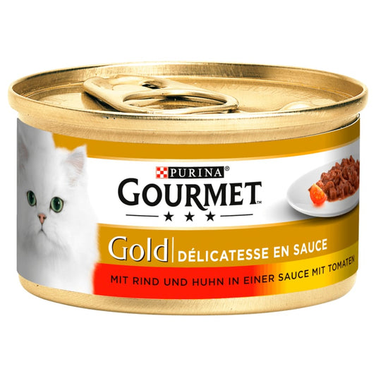 Gourmet Gold Mit Rind & Huhn in einer Sauce mi...