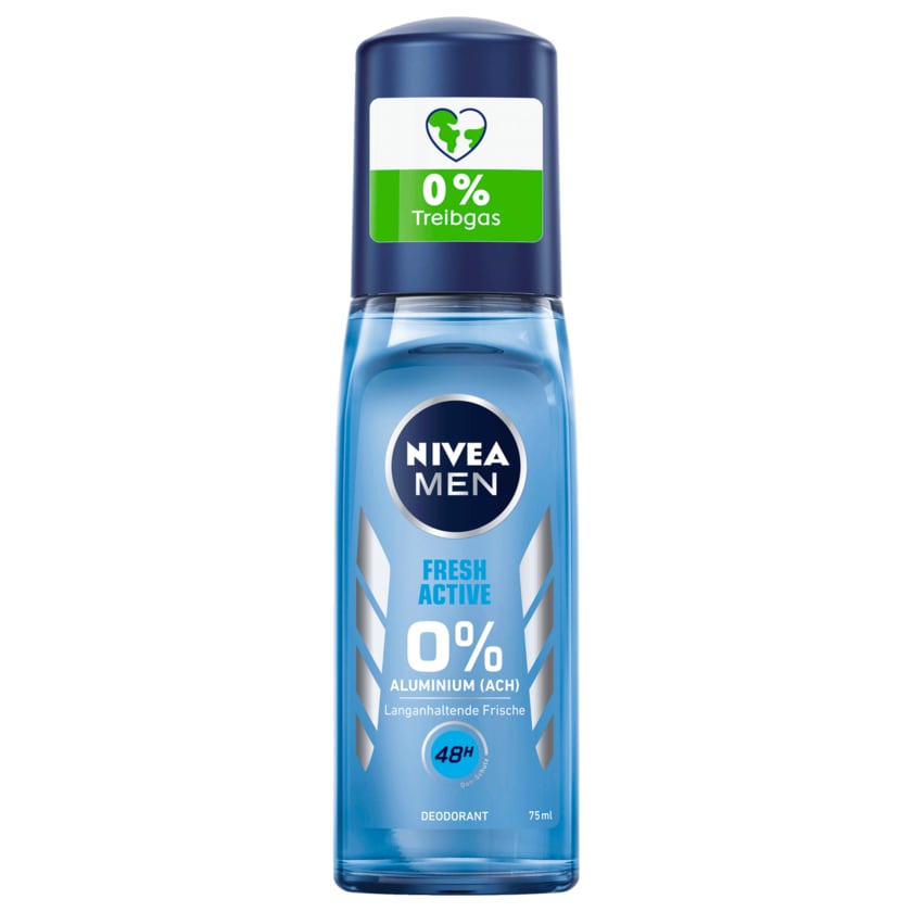 NIVEA Men Deo-Zerstäuber Fresh Active ohne Aluminium 75ml