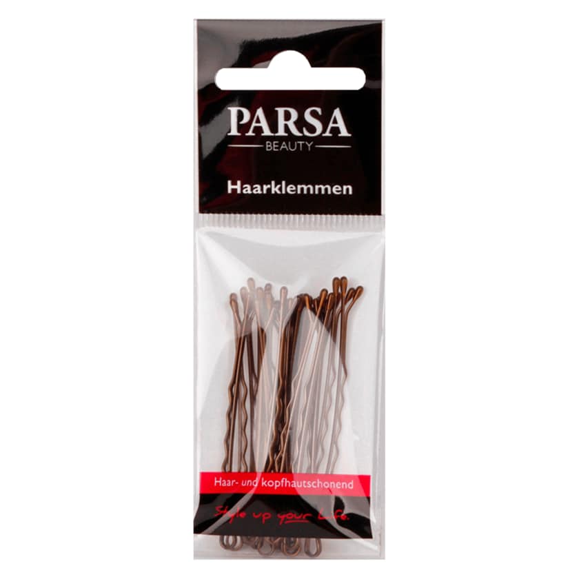 Parsa Beauty Haarklemmen gewellt & braun 18 Stück