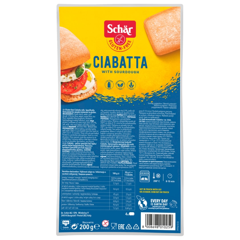 Schär Ciabatta glutenfrei 200g