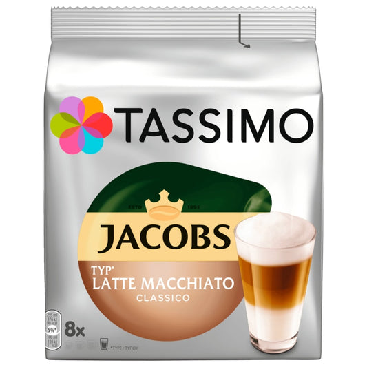 Tassimo Kaffeekapseln Jacobs Latte Macchiato Classico 264g, 8 Kapseln