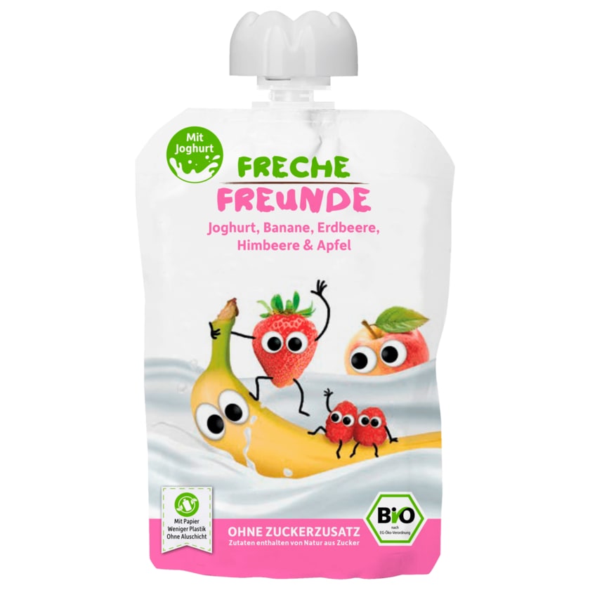 Erdbär Freche Freunde Bio Joghurtmus Erdbeer & Himbeer 100g