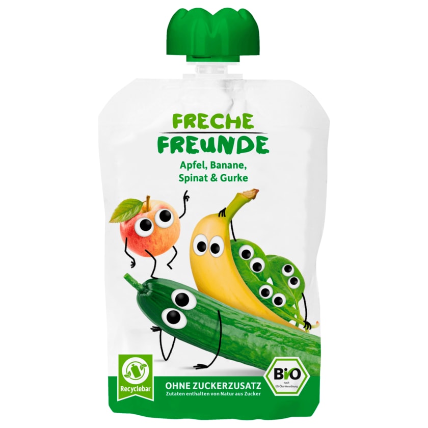 Erdbär Freche Freunde Bio Apfel, Banane, Spinat 100g