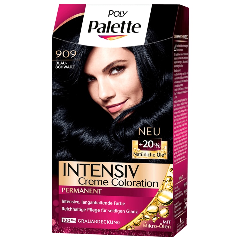 Poly Palette Intensiv-Creme-Coloration 909 Blauschwarz...