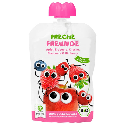 Erdbär Freche Freunde Bio 100% Apfel, Erdbeere, Blaubeere & Himbeere 100g