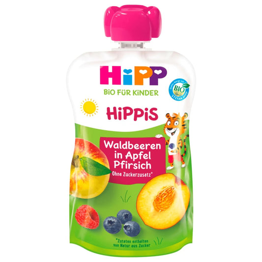 Hipp Hippis Thilo Tiger Bio Waldbeeren in Apfel-Pfirsich 100g