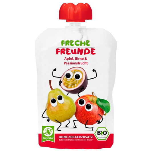 Erdbär Freche Freunde Bio Apfel, Birne & Passionsfrucht 100g