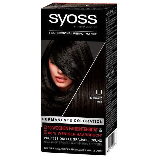 Syoss Salonplex Permanente Coloration 1-1 Schwarz 1 Stück