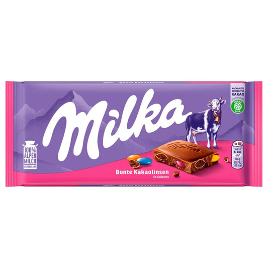 Milka Schokolade mit bunten Kakaolinsen 100g