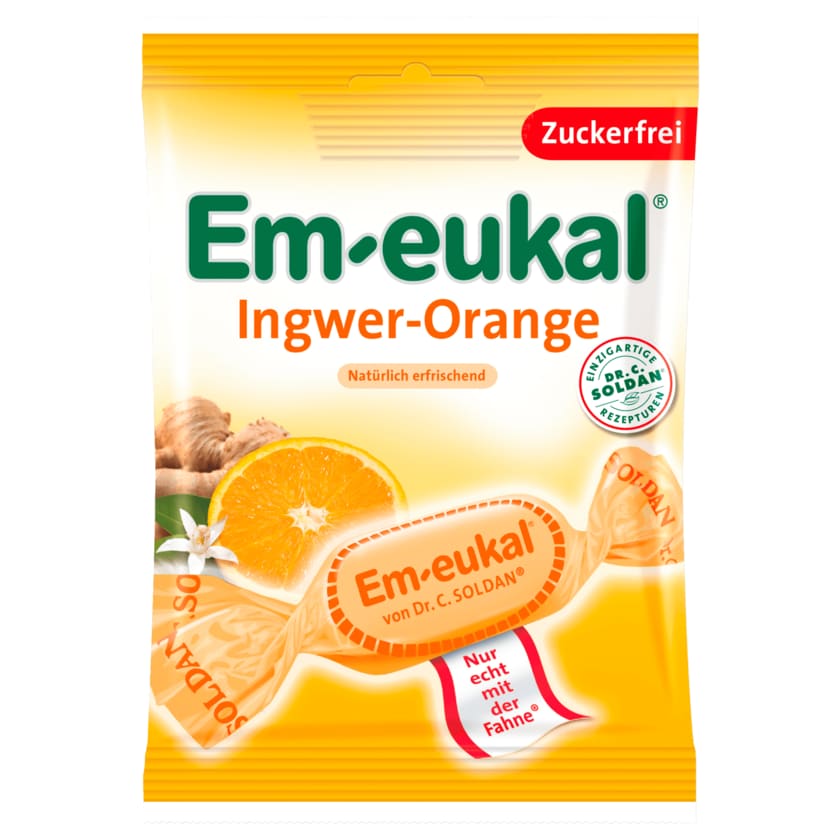 Em-eukal Ingwer-Orange Zuckerfrei 75g