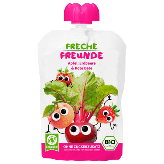 Erdbär Freche Freunde Bio Apfel, Rote Bete, Erdbeere & Himbeere 100g