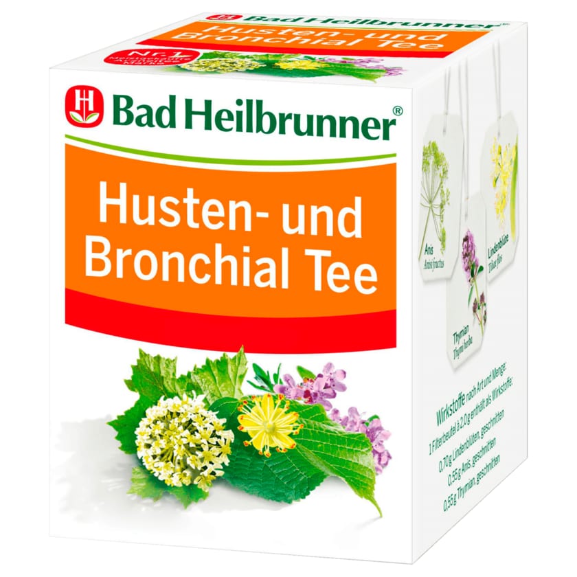 Bad Heilbrunner Arzneitee Husten- und Bronchial Tee 16g, 8 Beutel