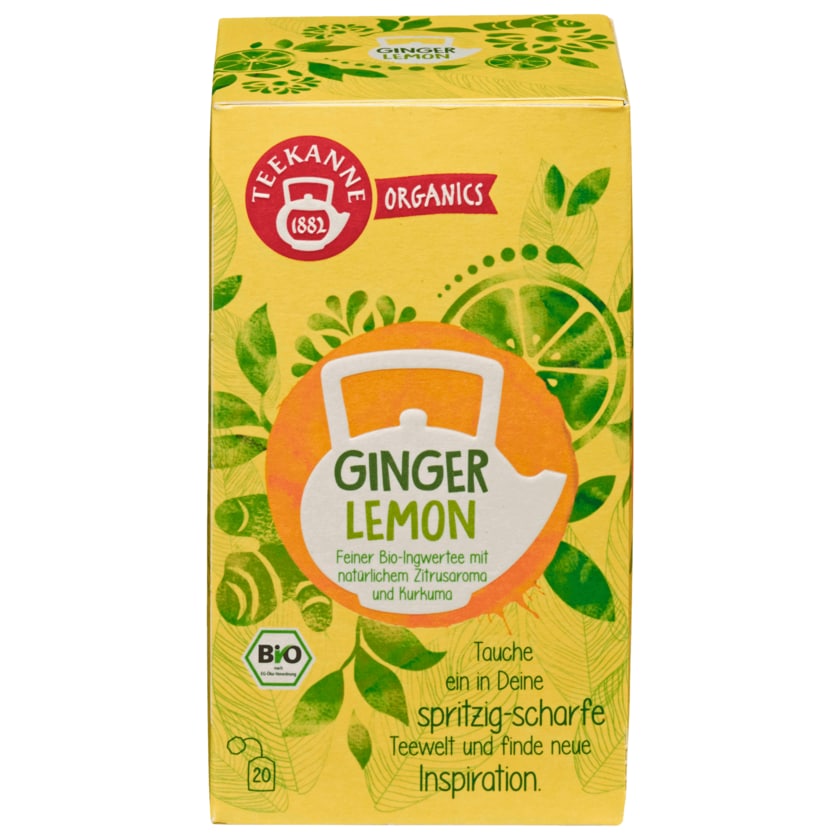 Teekanne Organics Bio Tee Ginger Lemon 36g, 20 Beutel