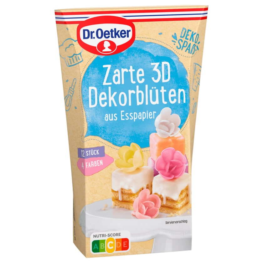 Dr. Oetker Zarte 3D Dekorblüten aus Esspapier 12 Stück