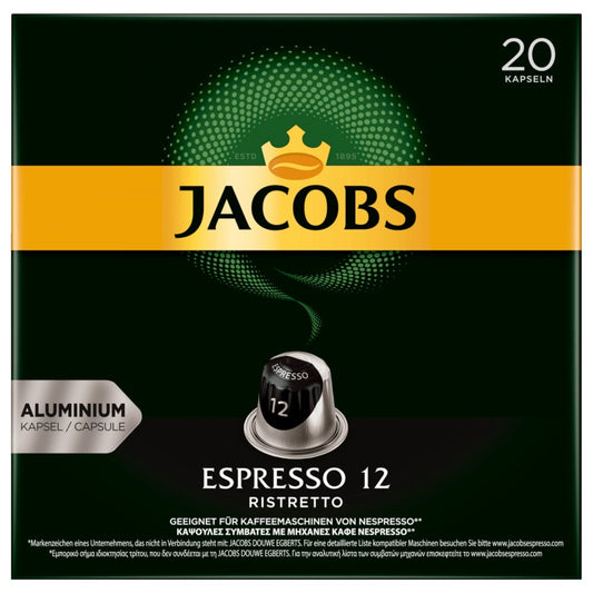 Jacobs Kaffeekapseln Espresso 12 Ristretto 104g, 20 Nespresso kompatible Kapseln