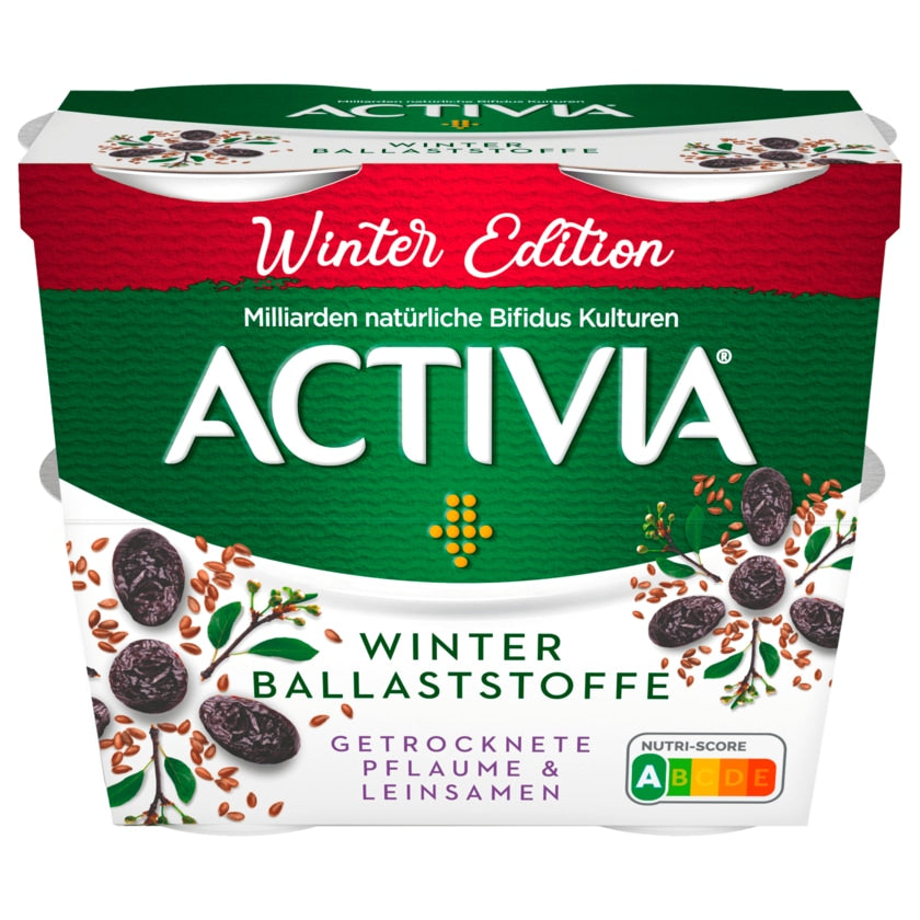 Danone Activia Winter Edition Getrocknete Pflaume & Leinsamen 4x115g