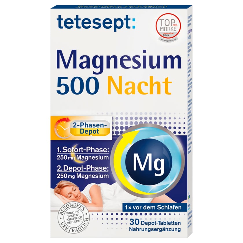 Tetesept Depot-Tabletten Magnesium 500 Nacht 30 Stück