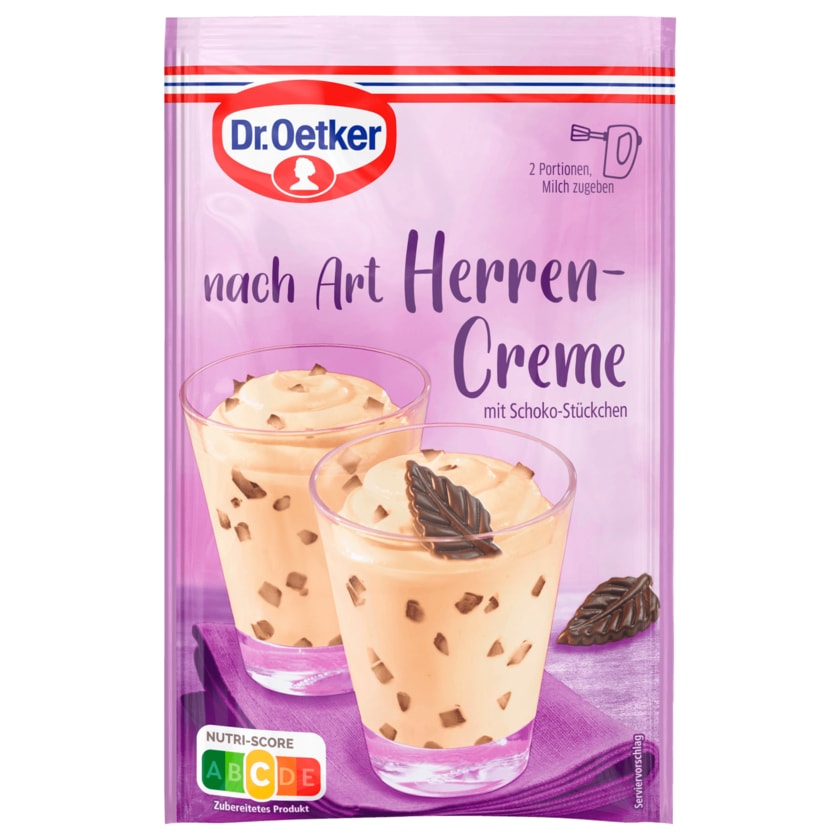 Dr. Oetker Herren-Creme mit Schoko-Stückchen Dessert 62g