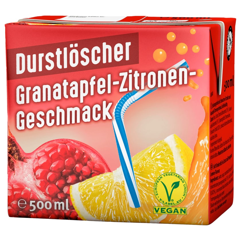 Durstlöscher Granatapfel-Zitronen-Geschmack vegan 0,5l