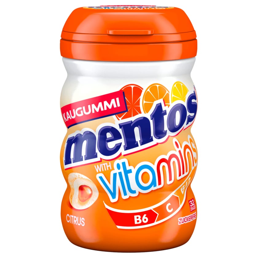 Mentos Vitamins Kaugummi Citrus zuckerfrei 64g