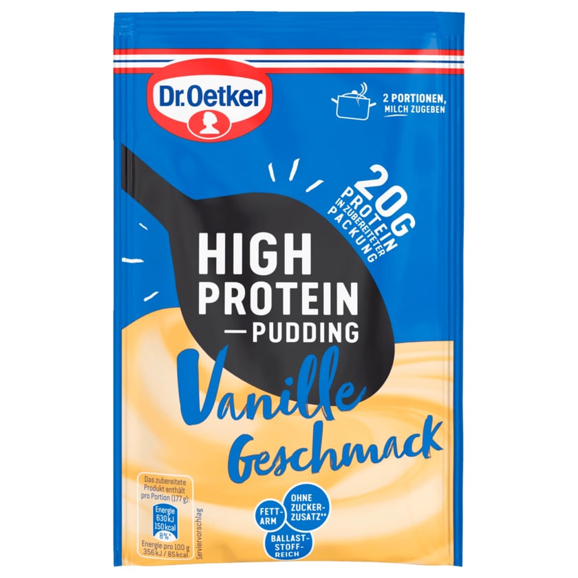 Dr. Oetker High Protein Pudding Vanille-Geschmack 55g