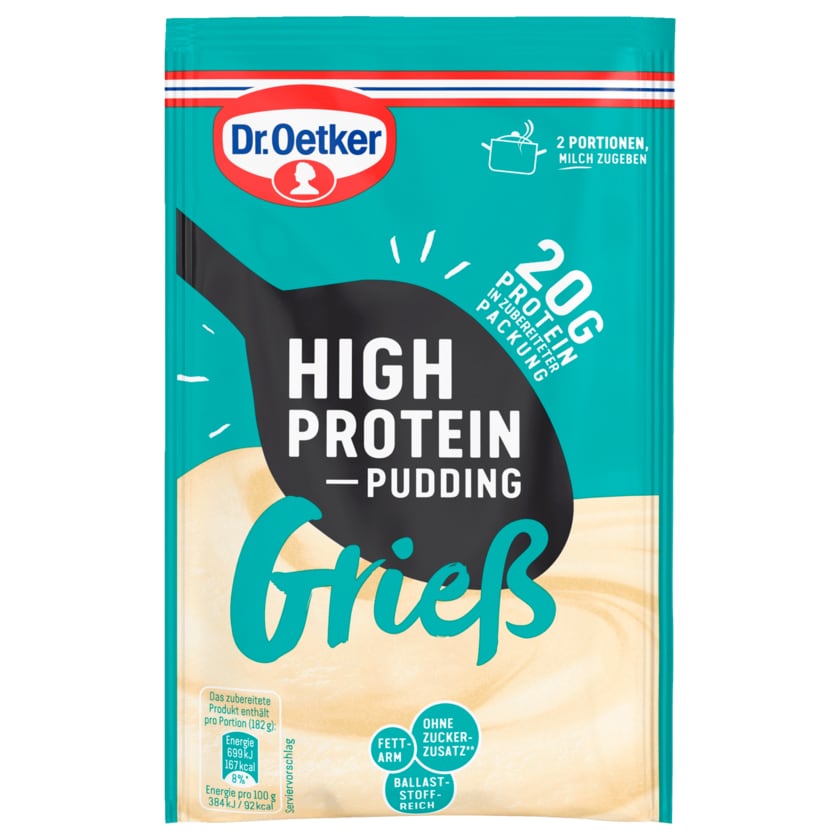 Dr. Oetker High Protein Pudding Grieß 65g