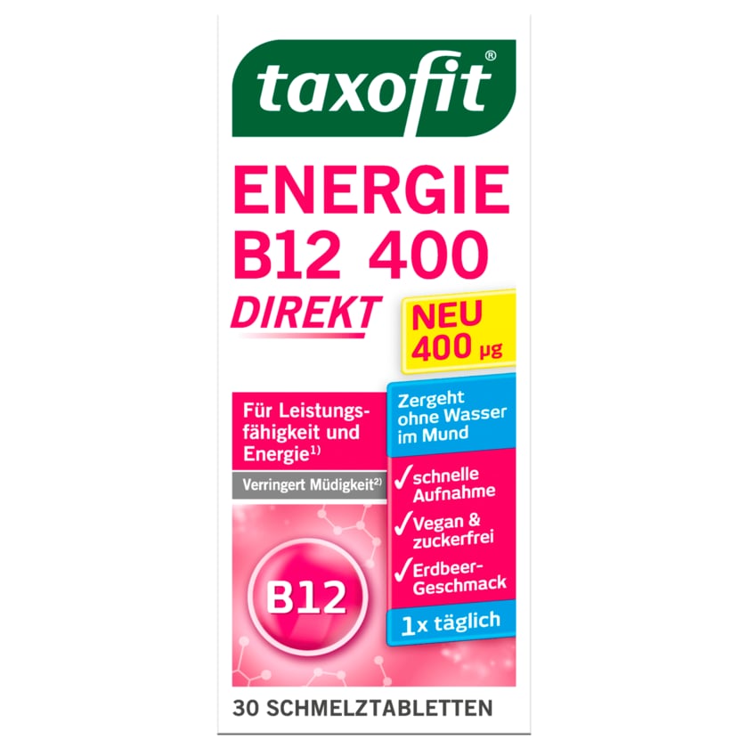 Taxofit Energie B12 400 Direkt 4,5g, 30 Schmelztabletten