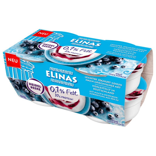 Elinas Leichter Joghurt Griechischer Art Heidelbeere 4x150g