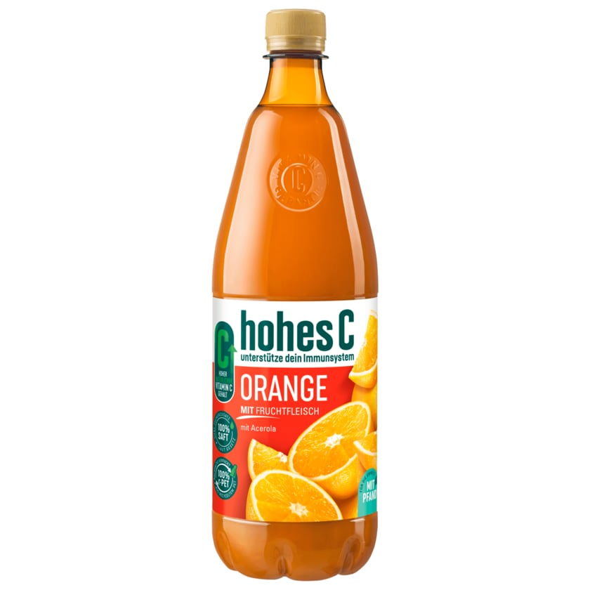 Hohes C Orangensaft mit Fruchtfleisch 100% Saft 1l (inkl. 0,25€ Pfand)