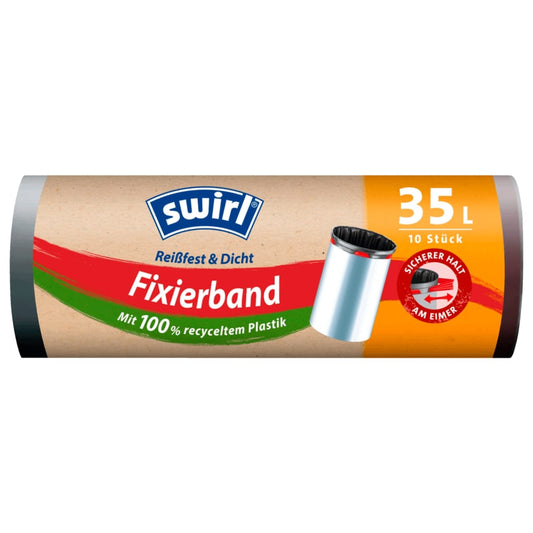 Swirl Müllbeutel mit Fixierband 35l, 10 Stück