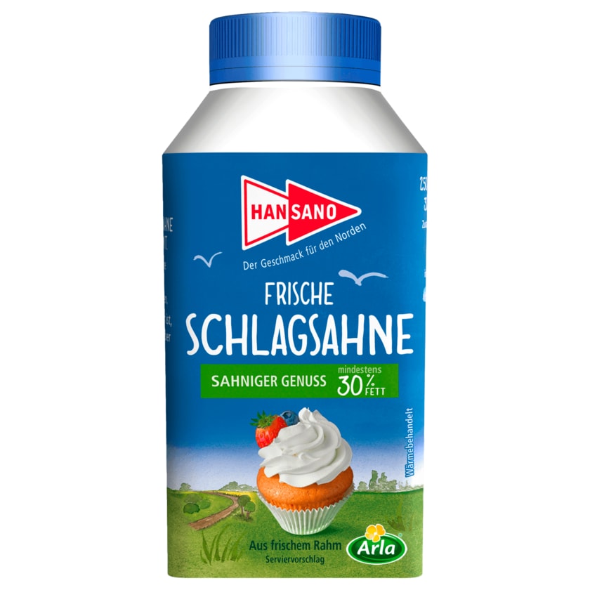 Hansano Frische Schlagsahne 30% 250g