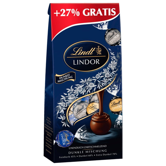 Lindt Lindor Schokokugeln Dunkle Mischung +27% Gratis 174g