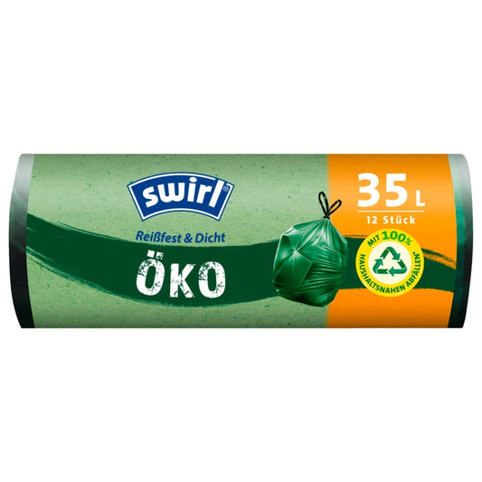 Swirl Öko-Müllbeutel mit Zugband 35l, 12 Stück