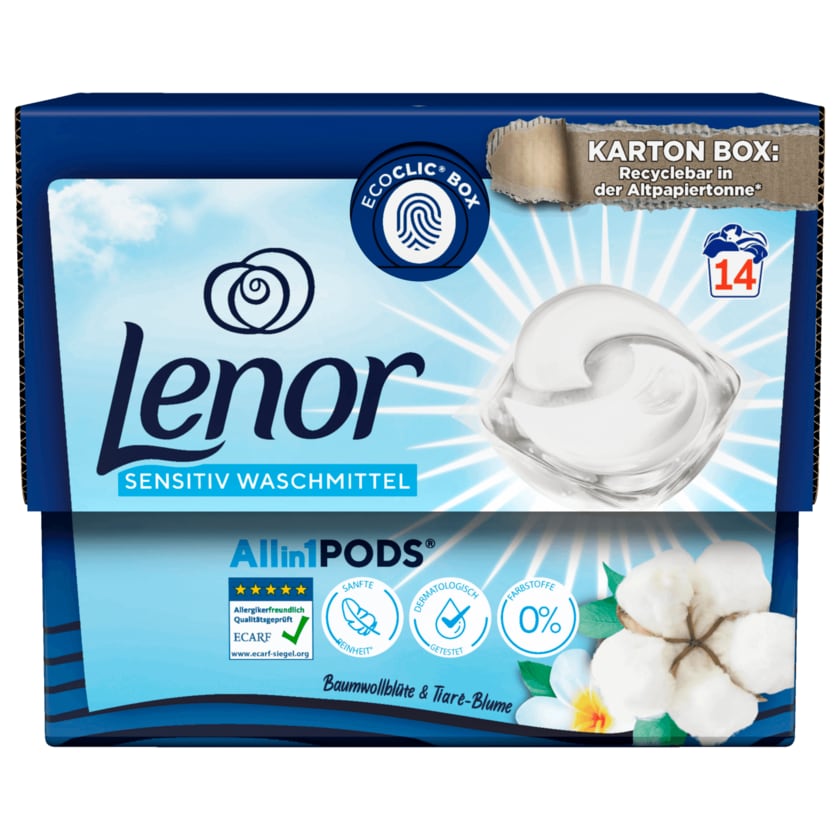 Lenor Universalwaschmittel All-in-1 Pods Sensitiv 270,2g, 14WL