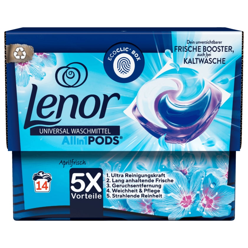 Lenor Universalwaschmittel All-in-1 Pods Aprilfrisch 270,2g 14WL