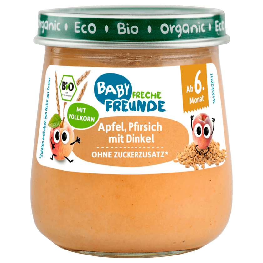 Freche Freunde Bio Baby Apfel Pfirsich Dinkel Muß 120g