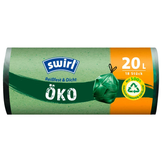 Swirl Öko-Müllbeutel mit Zugband 20l, 18 Stück