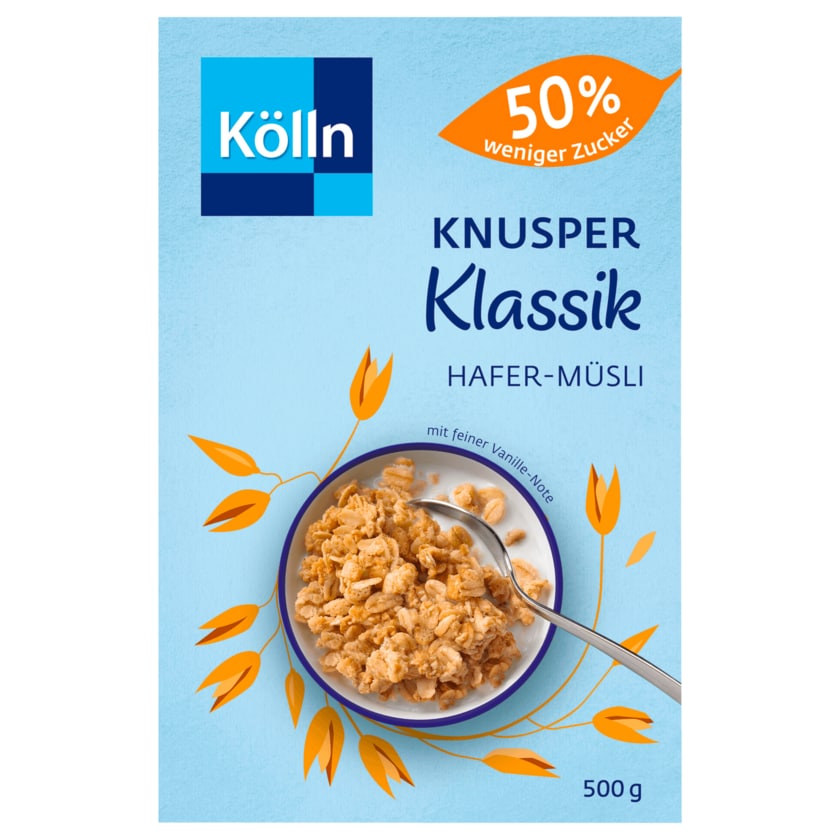 Kölln Knusper Hafermüsli 50% weniger Zucker 500g