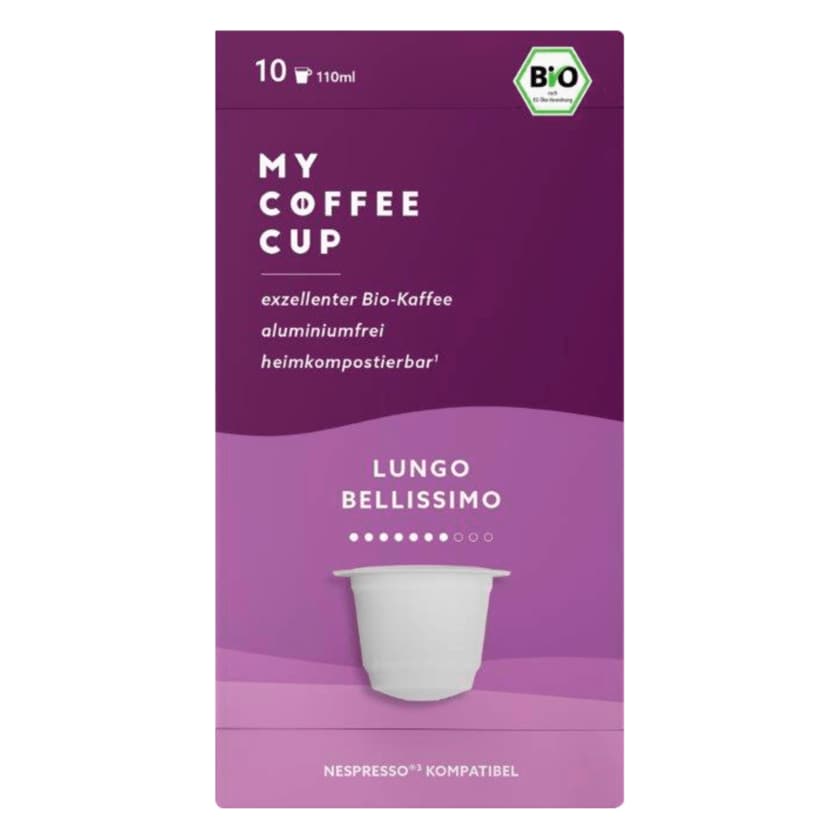 My Coffee Cup Bio Kaffee Lungo Bellissimo 52g, 10 Kapseln