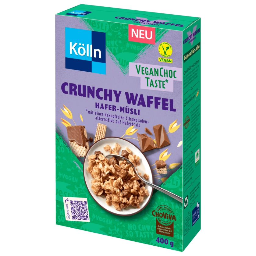 Kölln Crunchy Waffel Hafer-Müsli VeganChocTaste vegan 400g