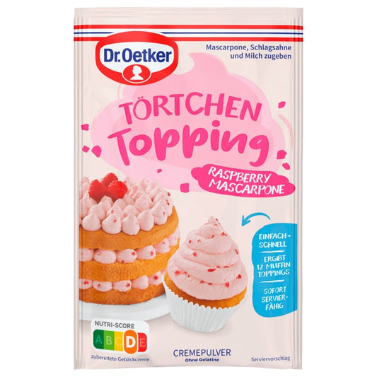 Dr. Oetker Torten Topping Cremepulver Raspberry Marscarpone ergibt 600ml