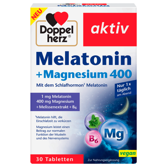 Doppelherz Melatonin + Magnesium 400 vegan 39g, 30...