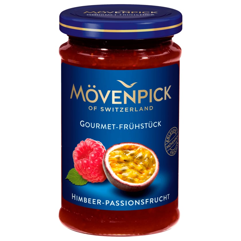 Mövenpick Gourmet-Frühstück Himbeere Passionsfrucht Fruchtaufstrich 250g