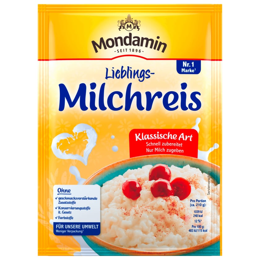 Mondamin Milchreis Klassische Art 500ml