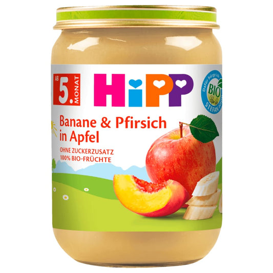 Hipp Bio Banane & Pfirsich in Apfel 190g