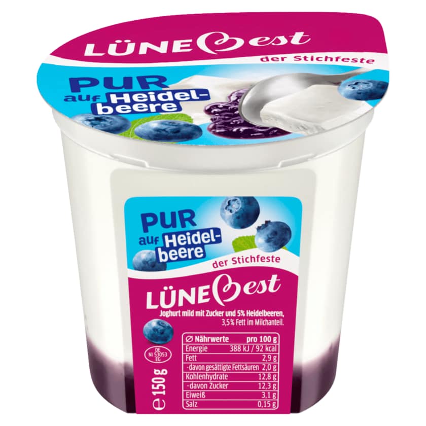 Lünebest Joghurt auf Frucht Heidelbeer 150g